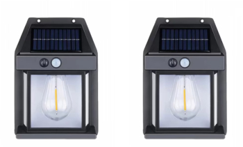 Set 2x Lampa solara LED de perete cu senzor de miscare 3 moduri de iluminare BZRSH lumina calda 
