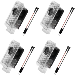 Set 4 Bucati Emblema Logo LED Portiera dedicata Marca Auto Audi BZRSH Audi A3 A4 A5 A6 A7 Q3 Q5 Q7 Plug and Play Alb 
