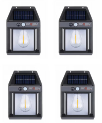 Set 4x Lampa solara LED de perete cu senzor de miscare 3 moduri de iluminare BZRSH lumina calda 
