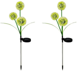 Set 2x Lampa cu incarcare solara pentru gradina papadie lumina multicolora 