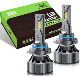 Set 2 Becuri auto LED 9005 HB3 model V20 12V 12000LM Super Canbus Alb rece 120W BZRSH fara eroare 