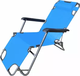 Sezlonguri HR SEZLONG ALBASTRU 153X60X79CM 