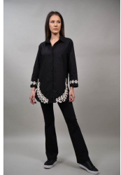 CAMASA OXFORD DIN BUMBAC SONIA Negru S-M 