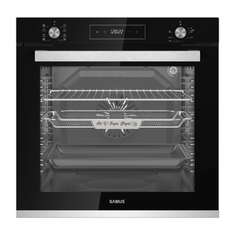 Cuptor incorporabil Samus SCE828GCF3D 80 L 2500 W 8 functii Gatire 3D Grill Ventilator Timer digital Clasa energetica A Curatare 