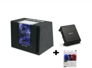 Pachet Subwoofer BP Alpine SBG-1244BP 250W+ MRV-M250 + LK-10 