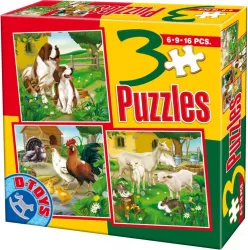 3 PUZZLE ANIMALE DOMESTICE - 60150 - 60150-01 