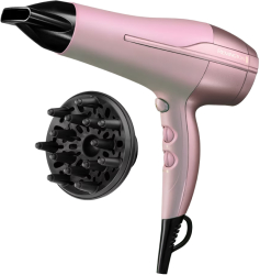 Uscator de par Uscator de par Remington Coconut Smooth D5901 2200 W 2 viteze 3 setari de temperatura Cool shot Accesorii Roz 