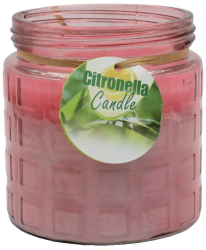 Lumanare parfumata roz cu citronella anti-insecte 