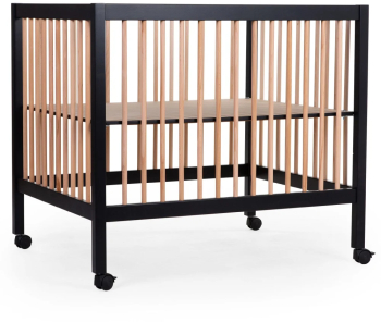 Tarc Childhome 97 cu roti 75x95 cm MDF Natural/Negru 