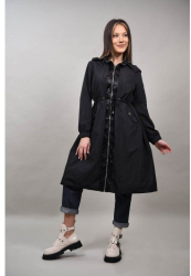 GEACA LUNGA TIP TRENCI CATENA Negru S-M 