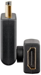 Adaptor HDMI goobay 180° placat cu aur 4K 60 Hz inclinat 