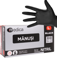 Set 100 Manusi Nitril negre nepudrate unica folosinta marimea L 