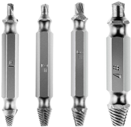 Set 4 capete extractoare pentru suruburi rupte 