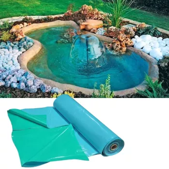 Folie din pvc pentru iazuri latime 8 metri lungime 1 metru 3 straturi albastru-verde 