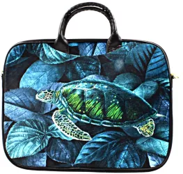 Geanta pentru laptop colorata pentru dama din catifea OCEAN 14& 