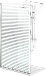 Paravan dus walk-in Aqua Roy ® full Inox model Moris alb sticla clara 8mm securizata tratat anticalcar 70x195 cm 