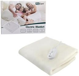 Patura electrica 150x80 cm 60w 3 trepte incalzire telecomanda detasabila alba 