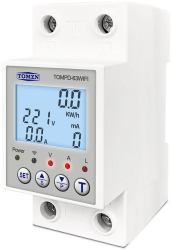 Releu monofazic WIFI contor de energie inteligent NeoHGS Tomzn protectie supratensiune subtensiune suprasarcina reglabil digital 63A 