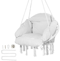 Hamac scaun suspendat cu perna accesorii prindere max 120 kg Alb 800x625x800 mm 