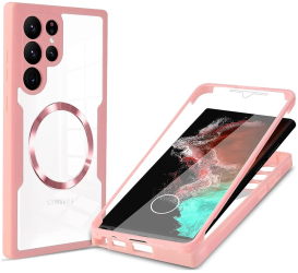 Husa pentru Samsung Galaxy S23 Ultra + Folie - Techsuit ColorVerse 360 MagSafe Series - Pink 
