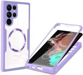 Husa pentru Samsung Galaxy S23 Ultra + Folie - Techsuit ColorVerse 360 MagSafe Series - Purple 