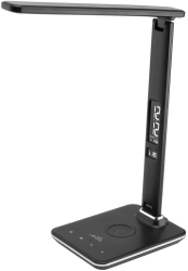 Lampa LED de birou ETA 1893 90000 6.5 W brat flexibil LCD afisare ora si data alarma baza pentru incarcare wireless a telefonului