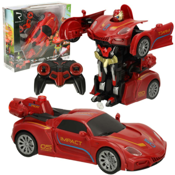Masina de jucarie transformabila cu telecomanda Revolt Robot Racer rosu 