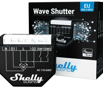Shelly QUIBINO Wave Shutter - Comutator pentru controlul jaluzelelor obloanelor si a usilor automate Z-Wave 2 canale 10A 