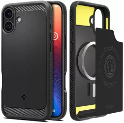 Husa pentru iPhone 16 - Spigen Rugged Armor MagSafe - Black 