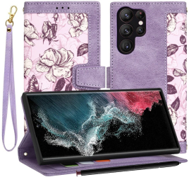 Husa pentru Samsung Galaxy S22 Ultra 5G - Techsuit FlipCraft - Mysterious Purple 