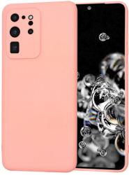 Husa Silicon pentru Samsung Galaxy S20 Ultra 4G / S20 Ultra 5G Marmalis SoftFlex Chalk Pink 
