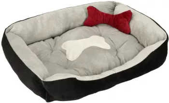 Pat pentru caini negru - gri 60 x 45 x 15 cm