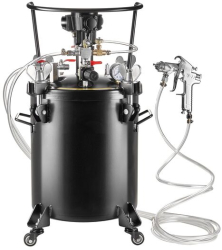 Pistol de vopsit cu rezervor 30 l presiune reglabila 4 Bar duza 4 mm furtun 3 m Manometru