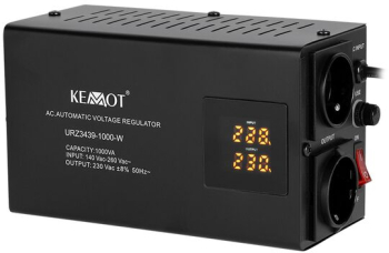 Stabilizator de tensiune automat 1000 VA / 700 W 2 x Shucko 150 - 270 V AC Monofazat 117 x 197 x 90 mm 
