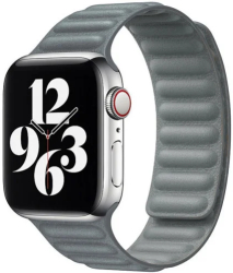 Curea iUni compatibila cu Apple Watch Ultra/SE/8/7/6/5/4/3/2/1 38mm Leather Link Grey 
