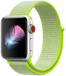Curea iUni compatibila cu Apple Watch Ultra/SE/8/7/6/5/4/3/2/1 38mm Nylon Sport Woven Strap Electric Green 