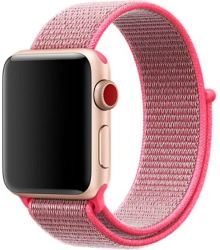 Curea iUni compatibila cu Apple Watch Ultra/SE/8/7/6/5/4/3/2/1 38mm Nylon Sport Woven Strap Electric Pink 