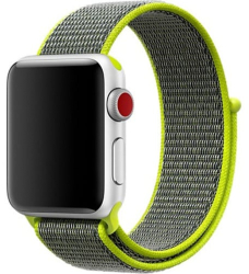 Curea iUni compatibila cu Apple Watch Ultra/SE/8/7/6/5/4/3/2/1 38mm Nylon Sport Woven Strap Grey/Electric Green 
