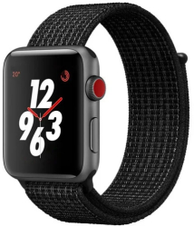 Curea iUni compatibila cu Apple Watch Ultra/SE/8/7/6/5/4/3/2/1 38mm Nylon Sport Woven Strap Midnight Black