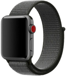 Curea iUni compatibila cu Apple Watch Ultra/SE/8/7/6/5/4/3/2/1 38mm Nylon Sport Woven Strap Midnight Gray 