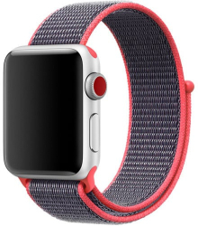 Curea iUni compatibila cu Apple Watch Ultra/SE/8/7/6/5/4/3/2/1 38mm Nylon Sport Woven Strap Purple/Electric Pink 