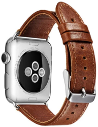 Curea iUni compatibila cu Apple Watch Ultra/SE/8/7/6/5/4/3/2/1 38mm Vintage Piele Brown 