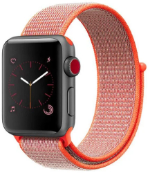 Curea iUni compatibila cu Apple Watch Ultra/SE/8/7/6/5/4/3/2/1 40mm Nylon Sport Woven Strap Electric Orange 
