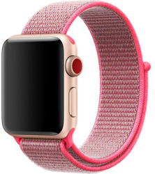 Curea iUni compatibila cu Apple Watch Ultra/SE/8/7/6/5/4/3/2/1 40mm Nylon Sport Woven Strap Electric Pink 