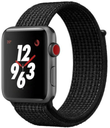 Curea iUni compatibila cu Apple Watch Ultra/SE/8/7/6/5/4/3/2/1 40mm Nylon Sport Woven Strap Midnight Black 