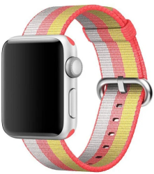 Curea iUni compatibila cu Apple Watch Ultra/SE/8/7/6/5/4/3/2/1 40mm Nylon Woven Strap Rainbow 