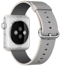 Curea iUni compatibila cu Apple Watch Ultra/SE/8/7/6/5/4/3/2/1 40mm Nylon Woven Strap White/Gray 