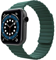 Curea iUni compatibila cu Apple Watch Ultra/SE/8/7/6/5/4/3/2/1 40mm Silicon Magnetic Green 