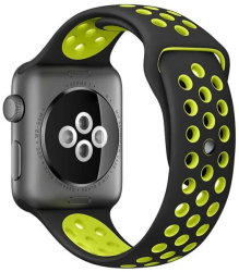 Curea iUni compatibila cu Apple Watch Ultra/SE/8/7/6/5/4/3/2/1 40mm Silicon Sport Negru/Galben 