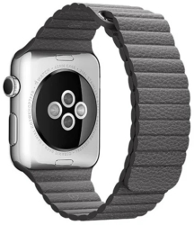 Curea iUni compatibila cu Apple Watch Ultra/SE/8/7/6/5/4/3/2/1 42mm Leather Loop Piele Dark Gray 